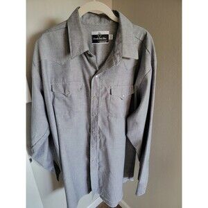 Panhandle Slim Ranch Town Western Shirt Men X L Gray Pearl Snap Long Sleeve